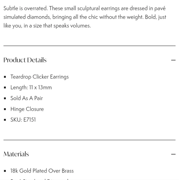 Pave Earrings in Gold and White - Picture 11 of 11